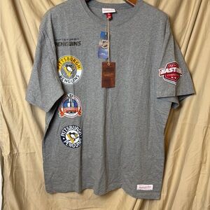 Mitchell & Ness Men’s XL Pittsburgh Penguins Gray NHL Conference T-Shirt –‎ NWT